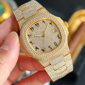 2026 New High-quality Diamond-encrusted Moissanite Men's Mechanical Watch Luminous Waterproof Retro Automatic Luxury Brand Watch