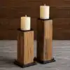 Natural wood & black metal