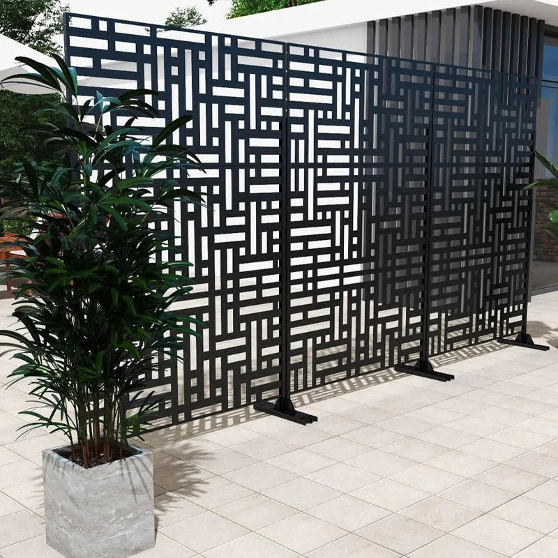 product decorative low carbon steel laser cut modern corrosion resistant eco friendly fence panels system gate aluminum boundary wall-3