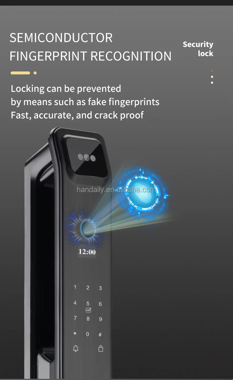 HanDaily 3D Face Recognition RFID Smart Lock with Wi-Fi, Fingerprint ...