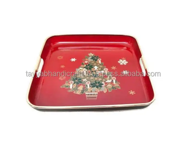 Красивый металлический поднос с принтом индийский подарок Подарочный лоток свадебное и новоселье домашний декор Дивали из Индии
