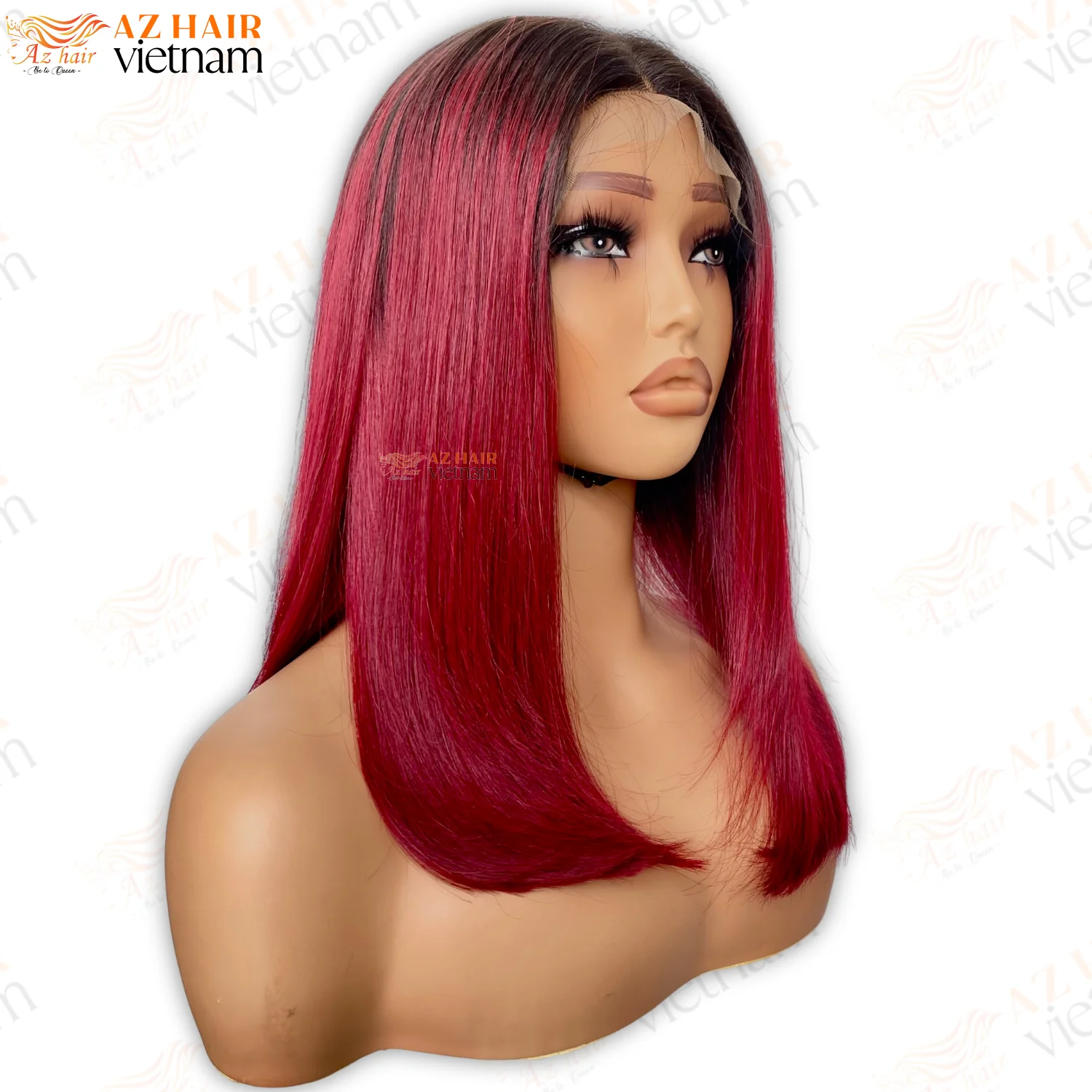 Best Selling Red Color Bone Straight Hair Wigs 100% Virgin Hair