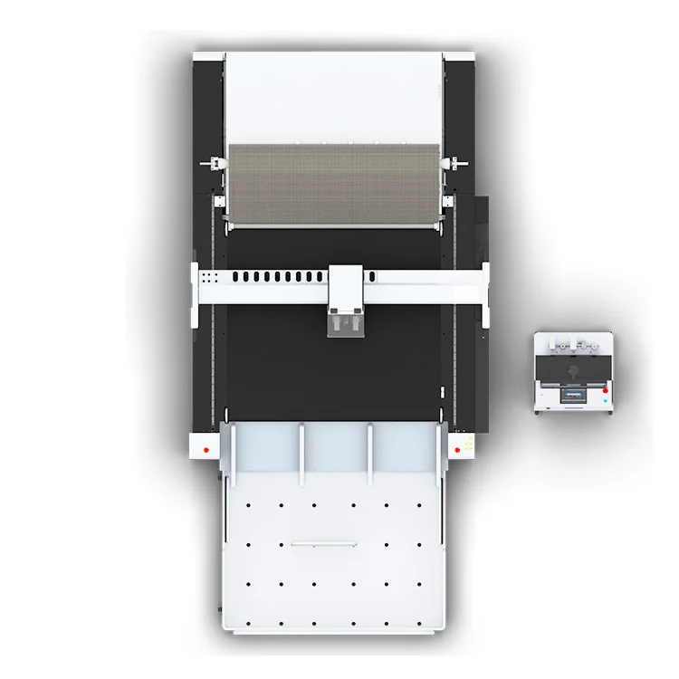 Paper Cutter With Oscillating Tool and Creasing Wheel Tool to Cut Corrugated Carton Box