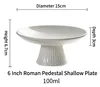 6 inch high foot shallow plate