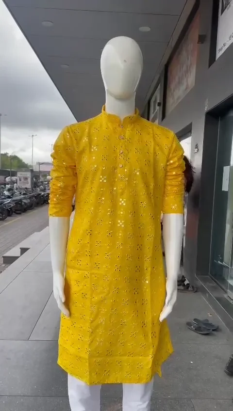 Yellow Father and Son Matching Kurta with Pajama Festive Wear