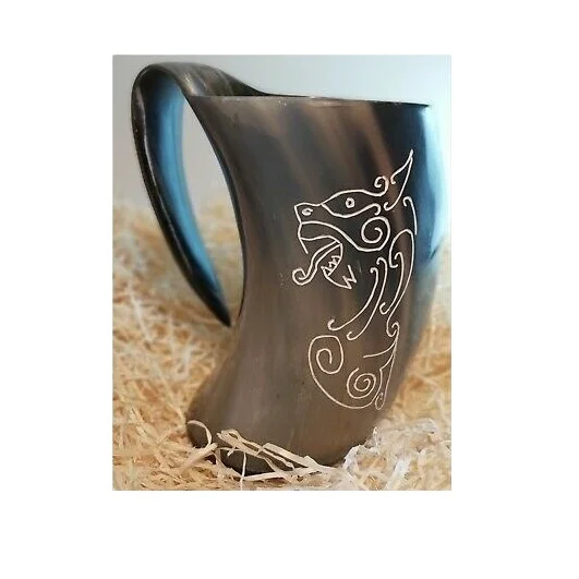 Tazas para beber Horn Viking Ale Beer Vino Cáliz Tankard Mead Vaso medieval de arpillera Vaso de cuerno de buey vasos de vaso a mano de NAAZ WOOD Arts 