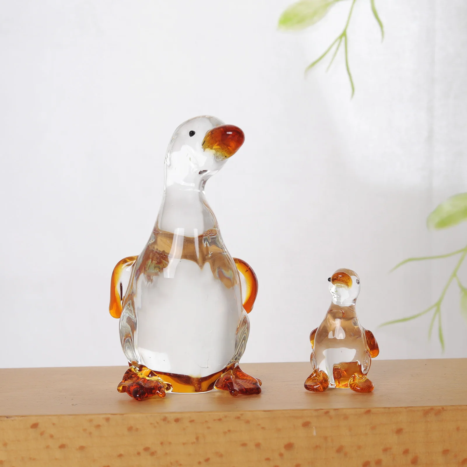 Crystal Duck Figurine Collectible - Polished Glass Animal for Home