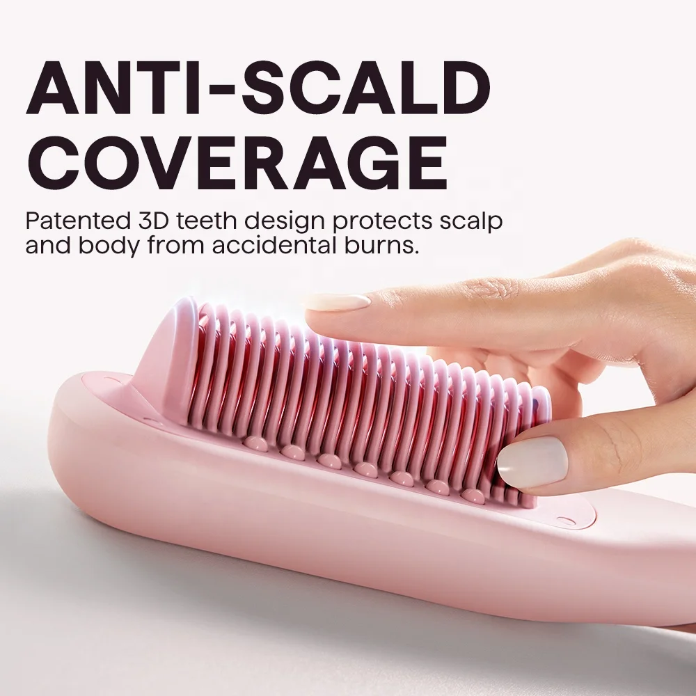 Wavytalk WA B395 Pro Steam Hair Straightener Brush - 4 Temperature