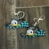 Turquoise & Black Checkered