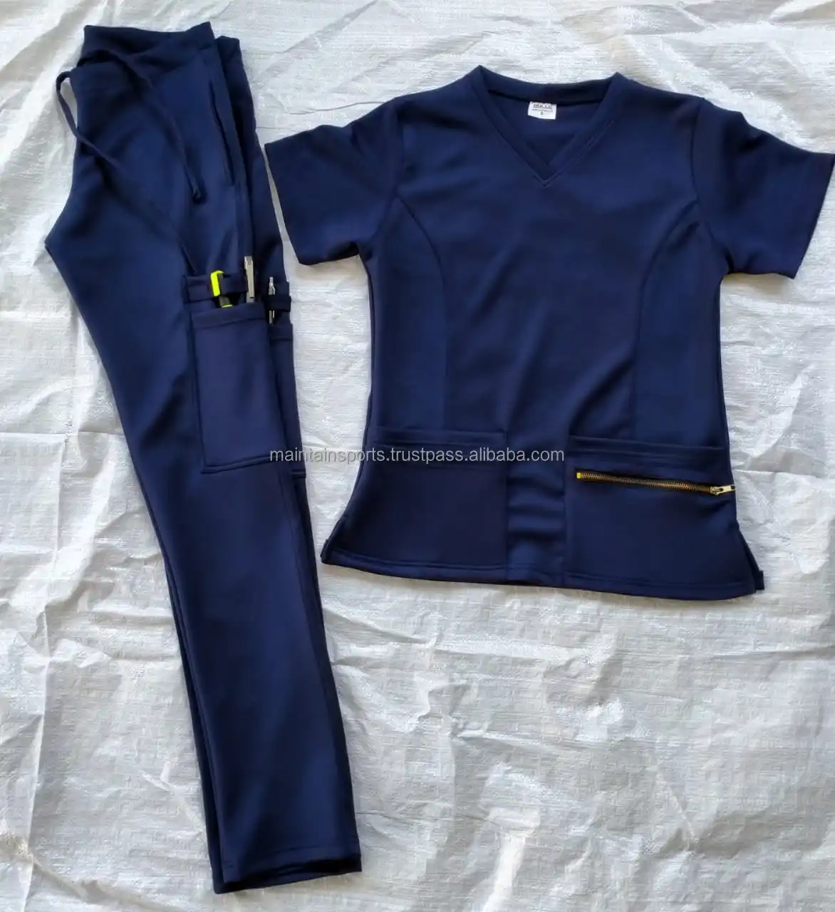 2023 Spring Zipper Scrubs Uniforms Sets Medical Nursing Tracksuit Nurse ...