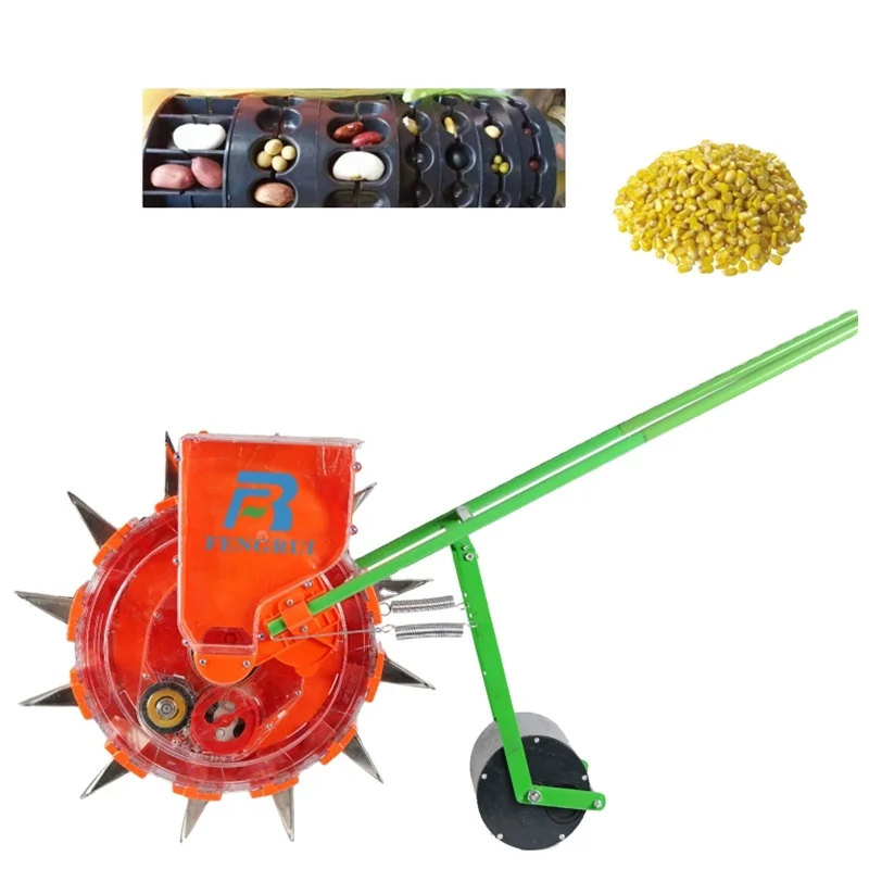 Mini Manual Corn Planter Seeders Adjustable Single Row Sowing Machine