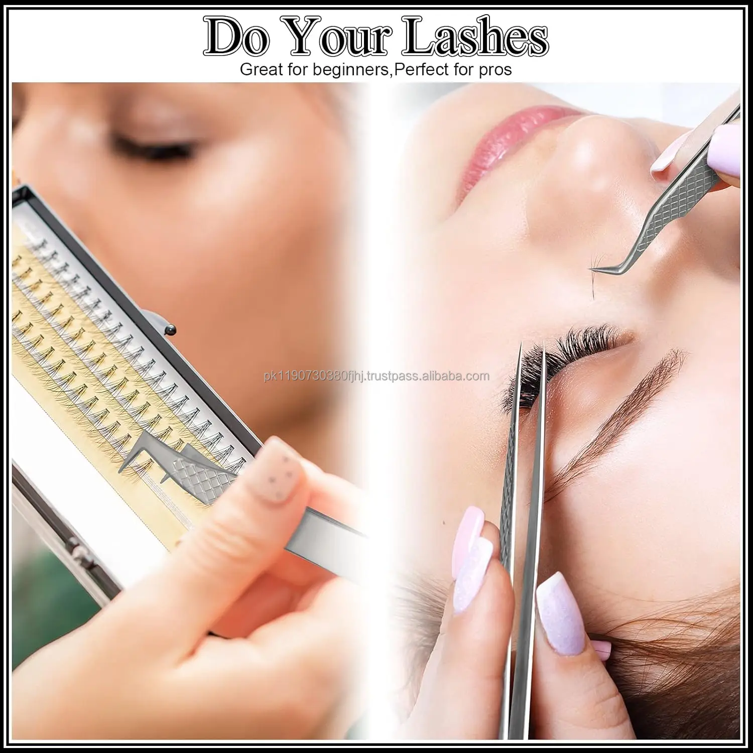 5 Pcs Black Lash Extension Tweezers,Stainless Steel Professional