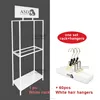 1 pc white rack + 60pcs white hair hangers