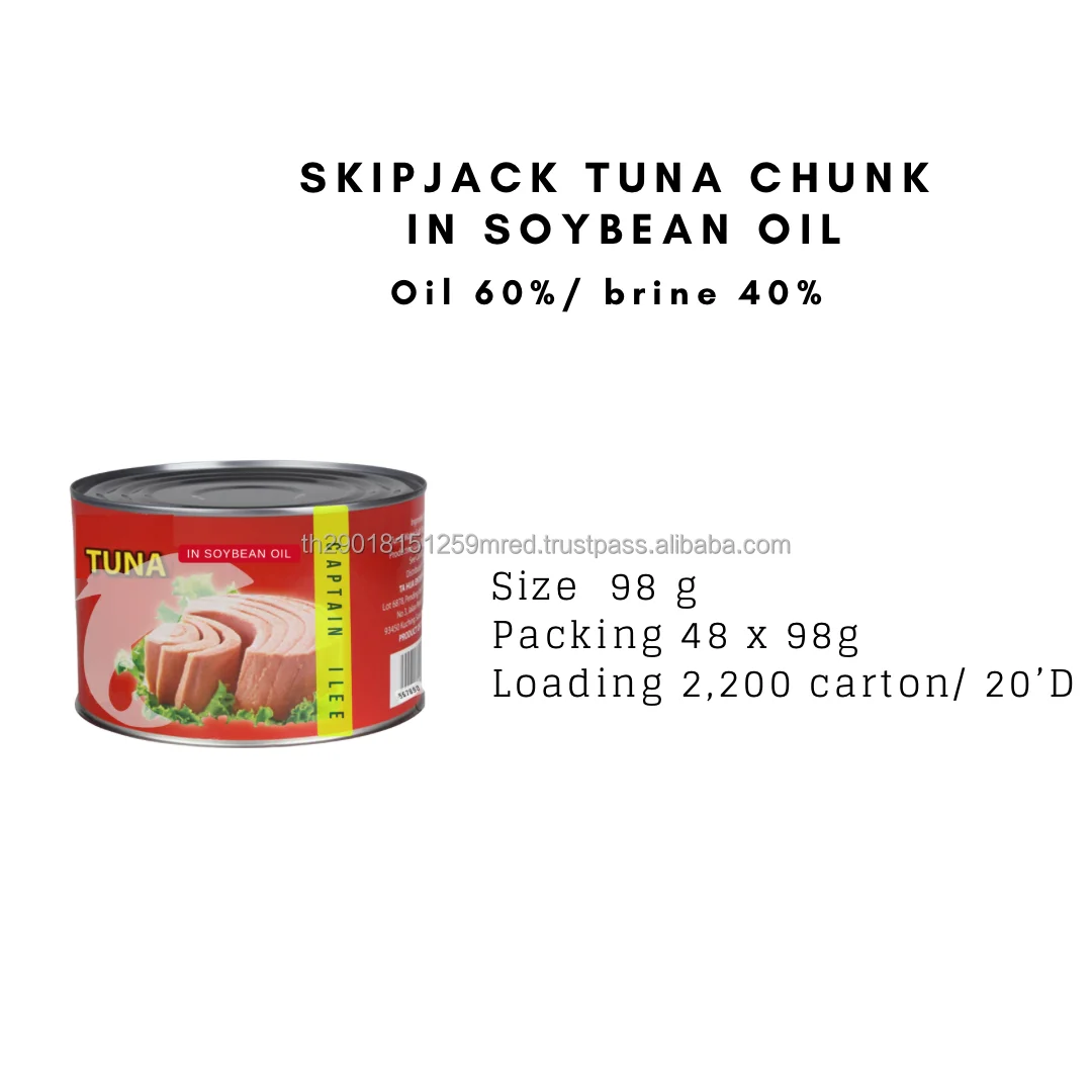 Fresh Fish Canned Skipjack Tuna Shredded In Soybean Oil 60 In Brine 40 Size Canned Fish Easy
