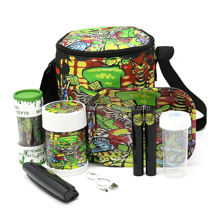 Smoke Shop New Fancy Bucket Bag Gift Metal Rolling Tray Smoking Set