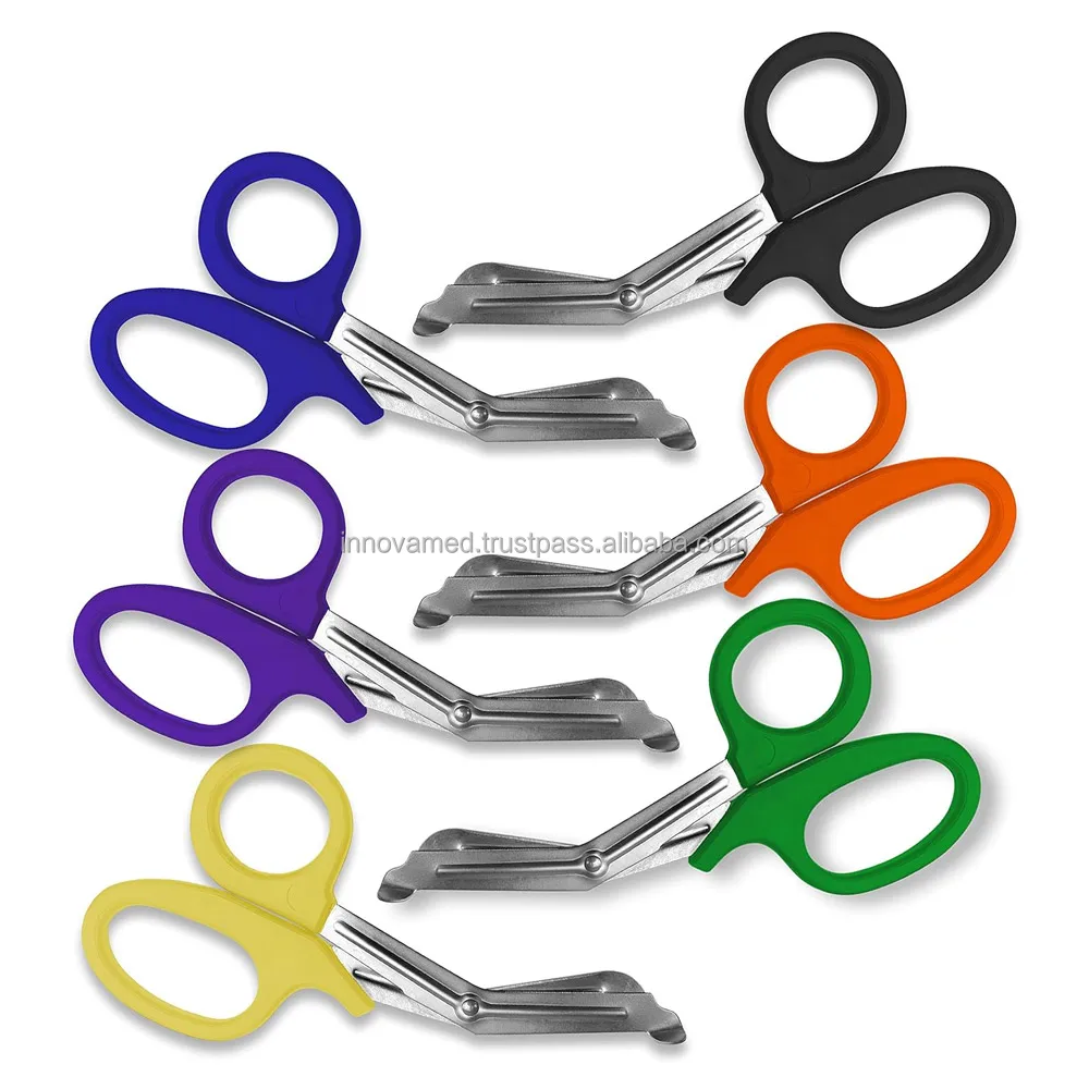 Surgical 6 Pcs Emt Trauma Scissors Multi Color Heavy Duty Non-stick ...