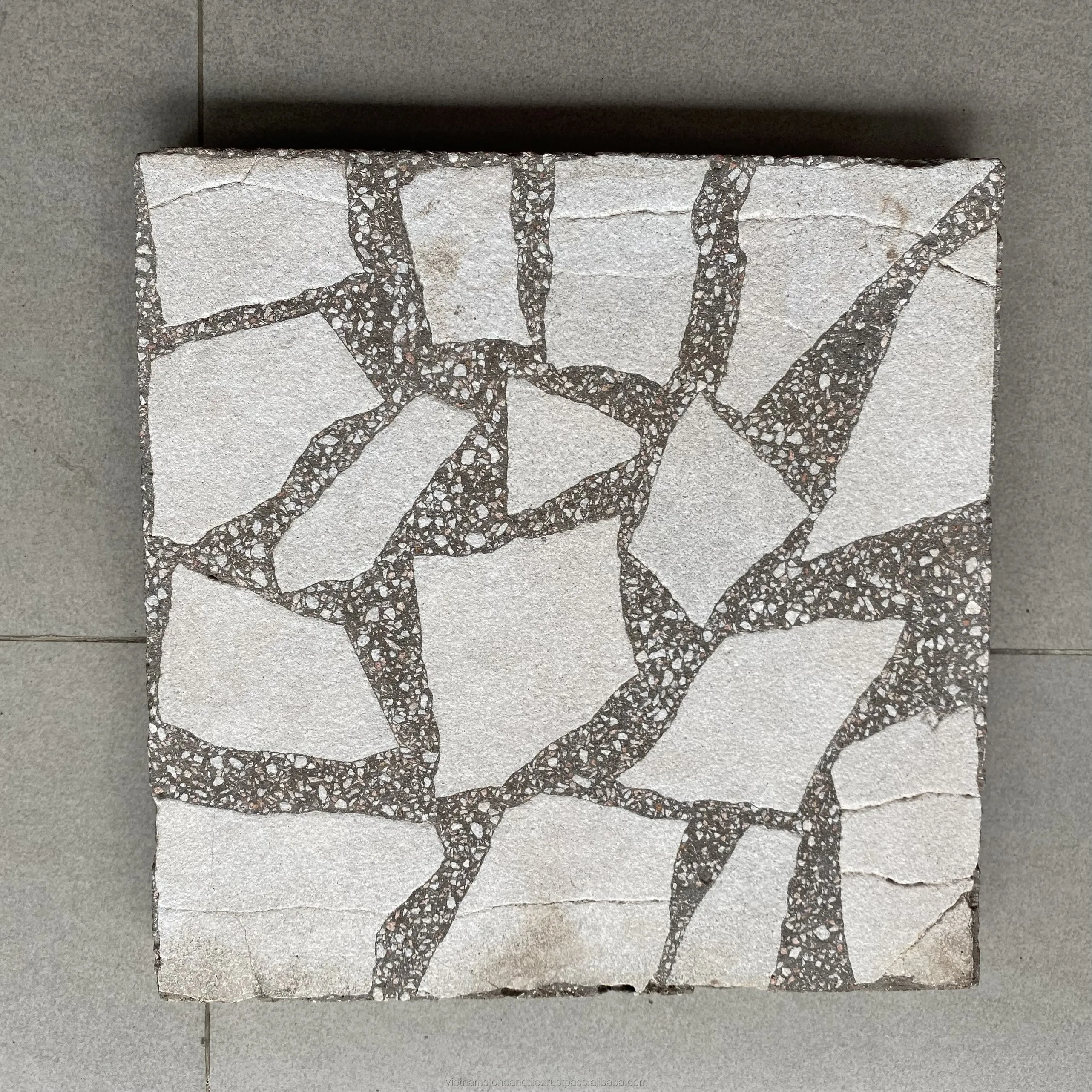 Cement Terrazzo Tiles Colorful with Red, White, Grey, Yellow for Outdoor Floor for Homestay Projects Outside Areas