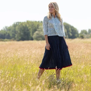 SALE Short KURTA TOP Style 7 Duck Egg Grey & White Women's Top Indian Top Patterned Floral Print Casual Top Gift For Her