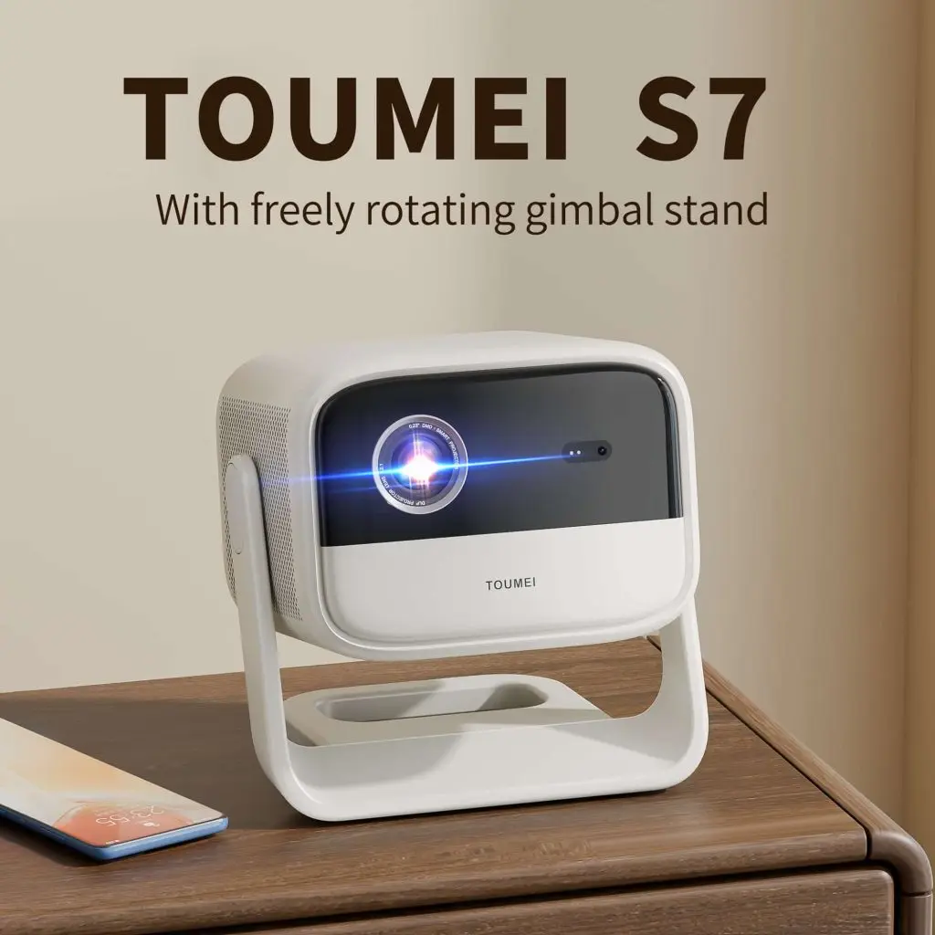 Toumei S7 1080P Portable DLP Projector with WiFi 6, Android 11