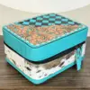 Turquoise & Black Checkered