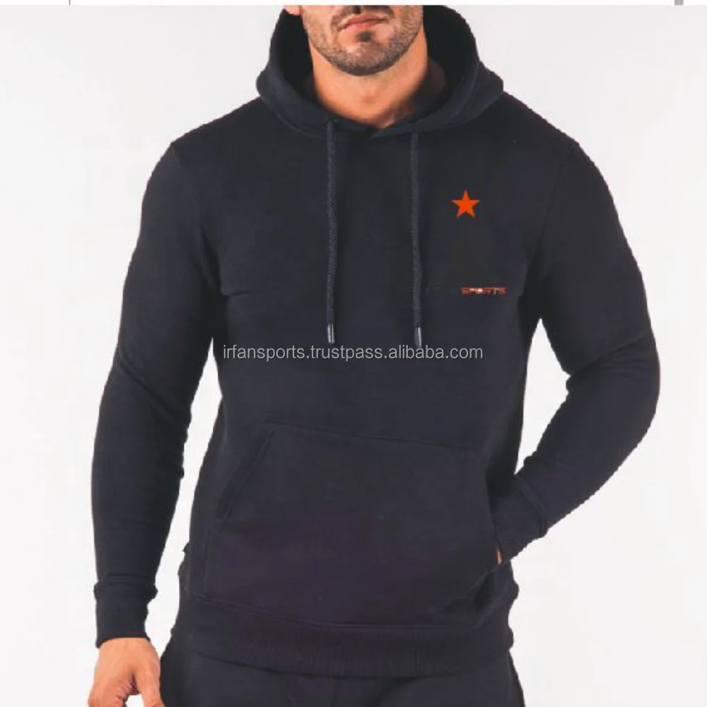 65 Cotton 35 Polyester Slim Fit Performance Hoodie Sports Pullover