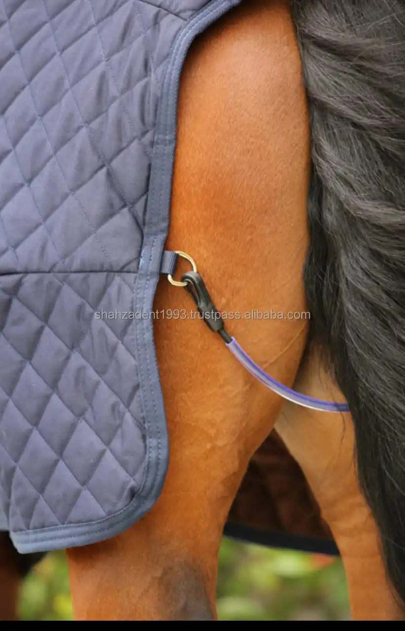 Navy Horse Rug/blanket Quilted With Fur Sheep Skin Dark Brown Color