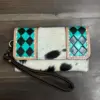 Turquoise & Black Checkered