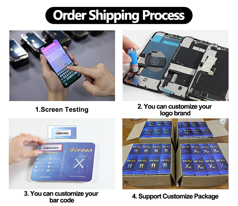 Elekworld All Model OLED LCD Mobile Phone LCDs Screen for iPhone X 12 11 XS Max 13 14 15 16 Pro Max 11 XR X 8 7 6 LCDs Display