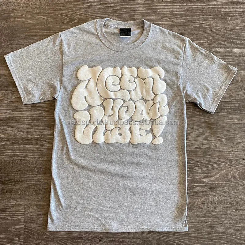 Puff Print Custom T Shirt 3d Foam Print 100% Cotton High Quality Men's ...