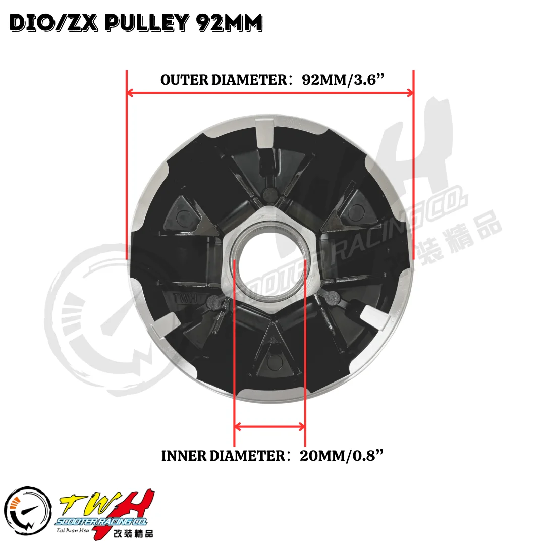 ワリオ TWH DIO/ZX Taiwan Made Motorcycle Racing Variator Pulley 92MM for