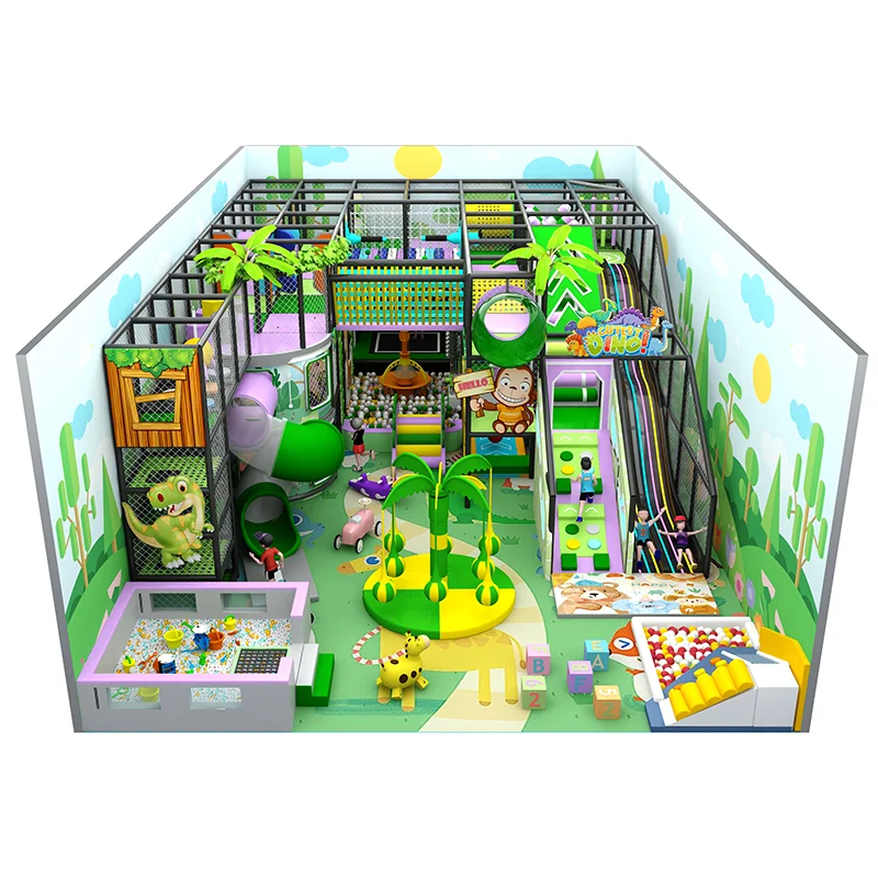 Feelkids ALITA-TQ26014 Indoor High-Capacity PE Board Plastic Galvanized Pipe Multi-Play Kids Activity Center Soft Play Playroom supplier