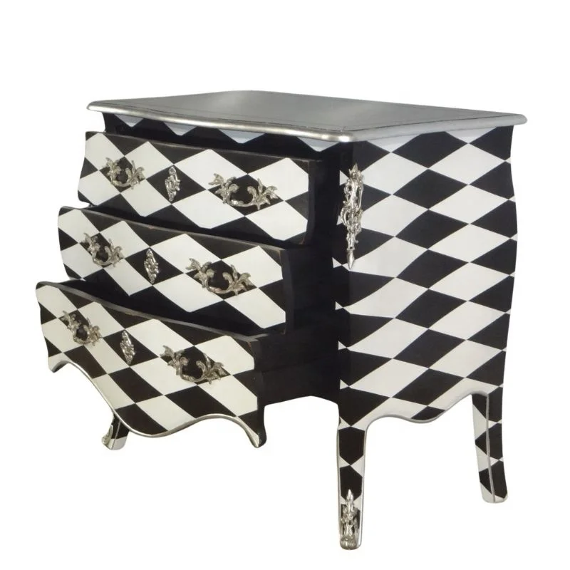 Репродукция под старину черно-белый клетчатый шкаф Bombay с ящиками дизайн для мебели во французском стиле мебель спальни