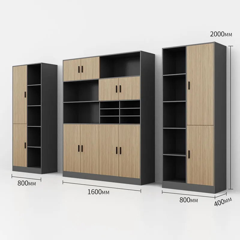 Exquisite Rustic Boss Cabinet Bookcases Bookshelf Wood File Holder for Manager Boss Office Room