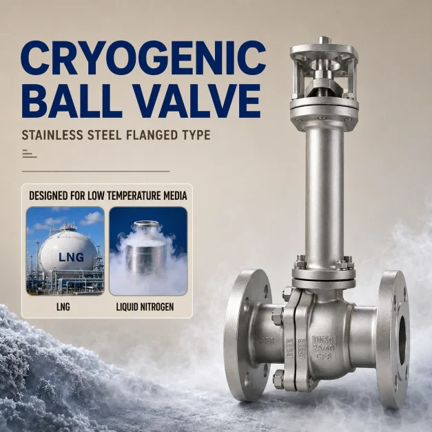 SS304/SS316 Stainless Steel Manual Flanged Cryogenic Ball Valve for LNG/Liquid Nitrogen DN15-DN250 OEM