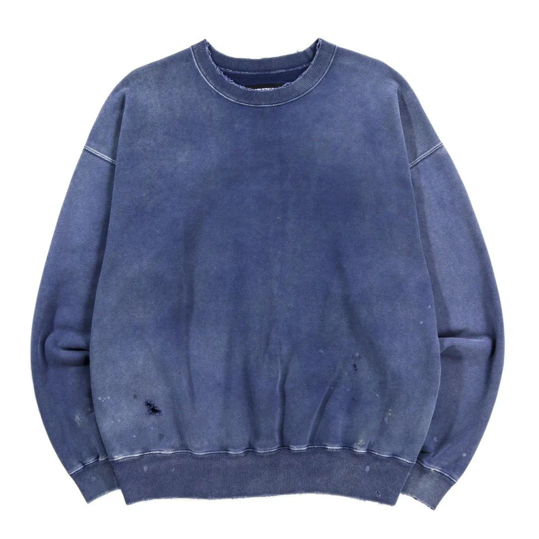 Glory Custom Sun Fade Distressed Oversized Sweatshirt 100% Cotton Heavy GSM Drop Shoulder Sweatshirt For Casualwear For Unisex