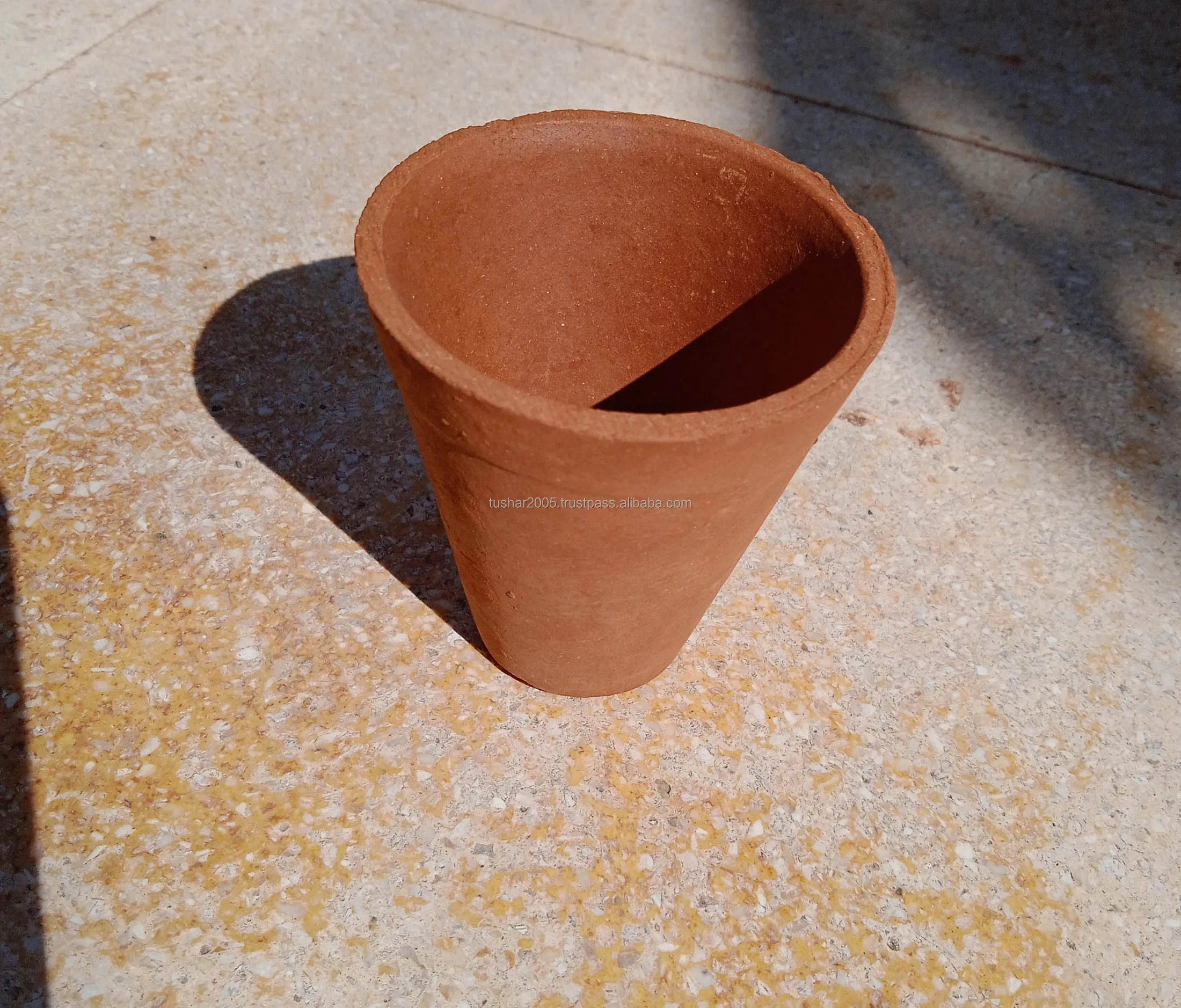 New Pattern Handmade Clay Terracotta Conical Eco Friendly Tea Cups For