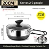 Wok + couvercle de 20 cm [poignée pliable] adapté pour 2-3 personnes