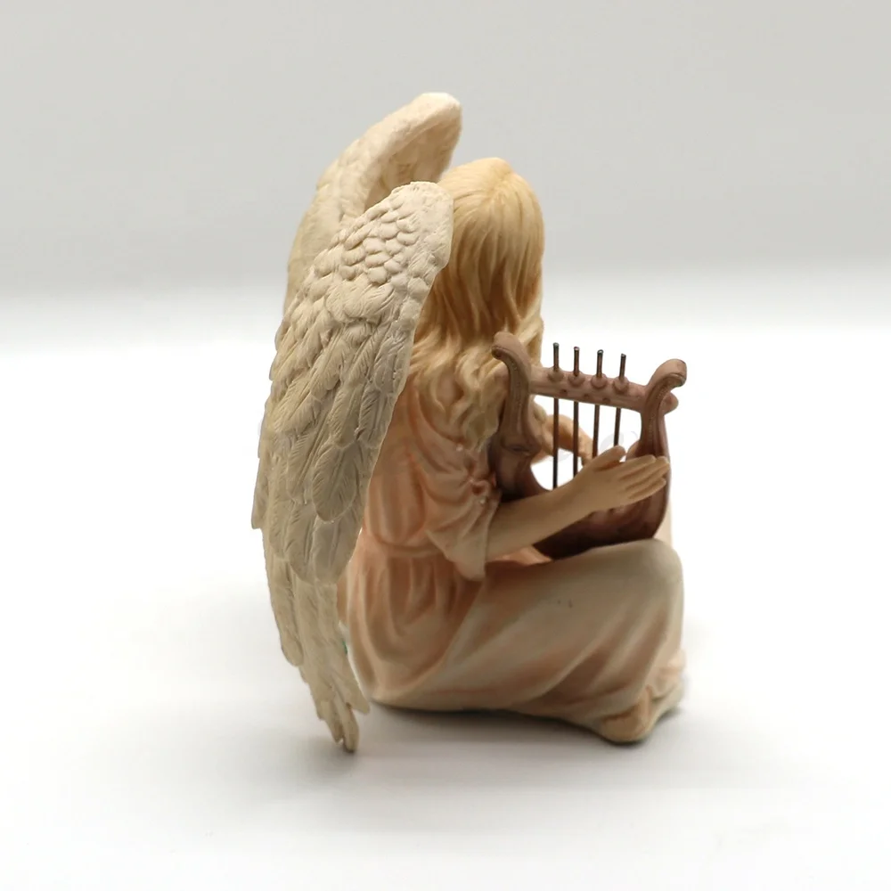 VERONESE дизайн-Ангел сидящий с LYRE-цвет окрашенная отделка
