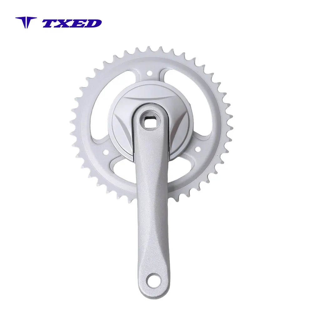 42T Chainring 170mm Crank Arm Square Taper Aluminum Alloy Single Speed Cruisers Bicycle Crankset with 92mm Chain Guard
