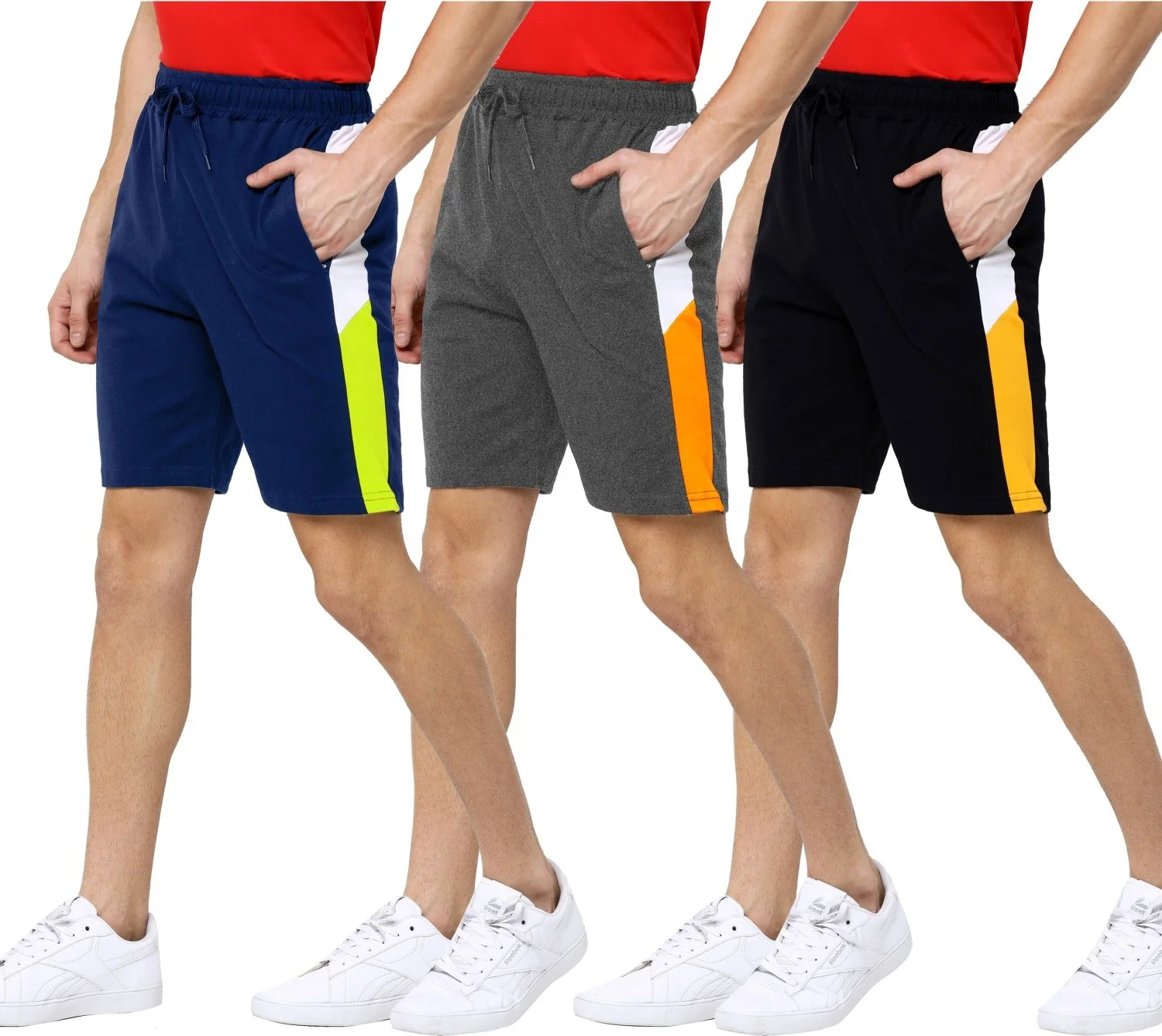 Striped Men Multicolor Sports Shorts 
