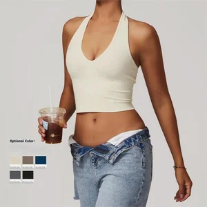 Breathable Neckline Yoga Bra Seamless Sports Underwear Women Summer Shockproof Gym Clothes