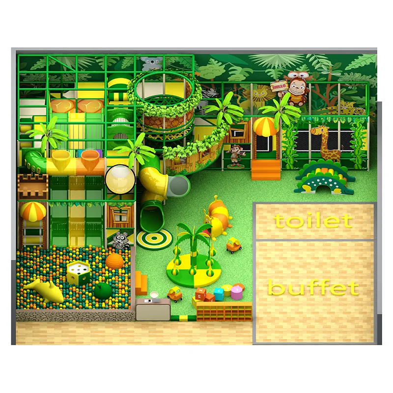 Feelkids ALITA-TQ26009 Indoor PE Board Galvanized Pipe Multi-Play Kids Activity Center >1000kg Capacity Playroom Equipment manufacture