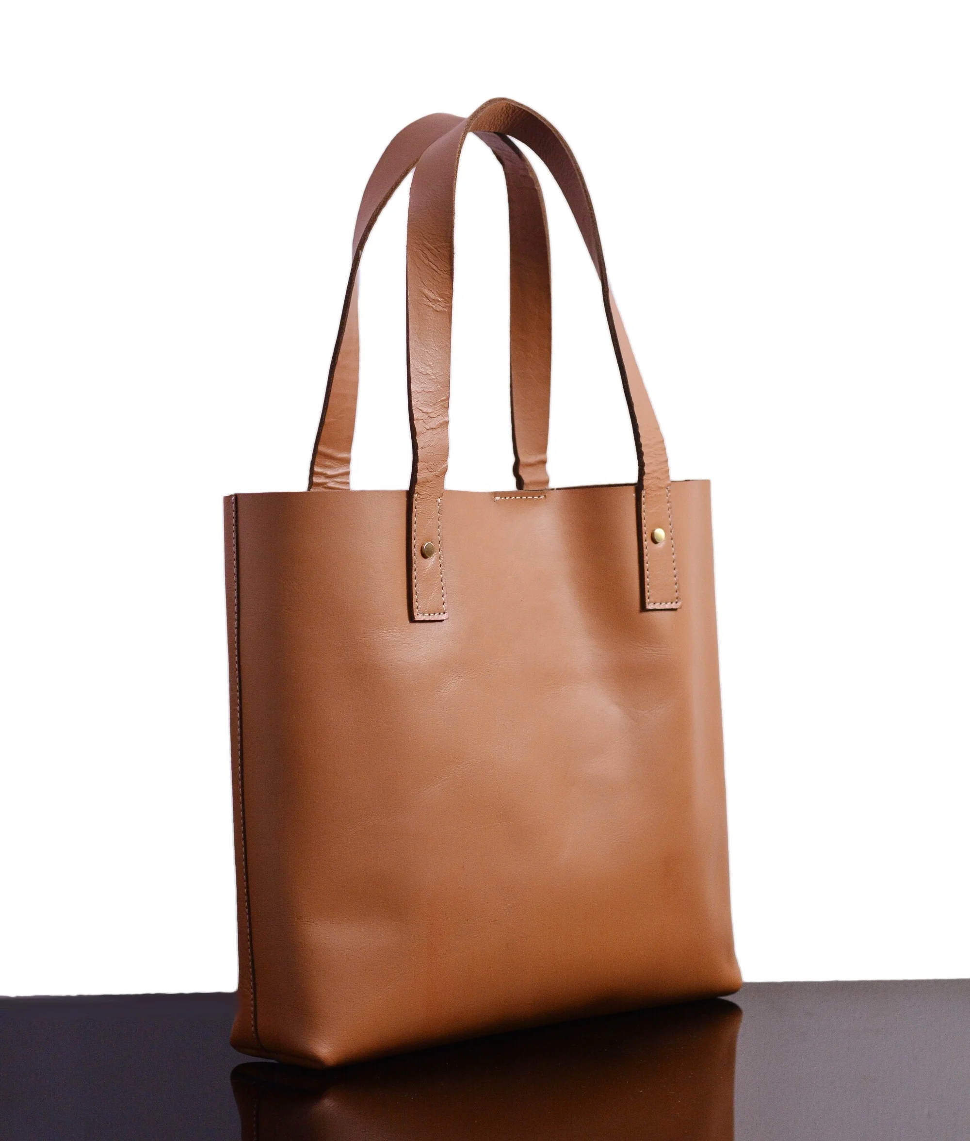 Personalized Full Grain Leather Tote Bag