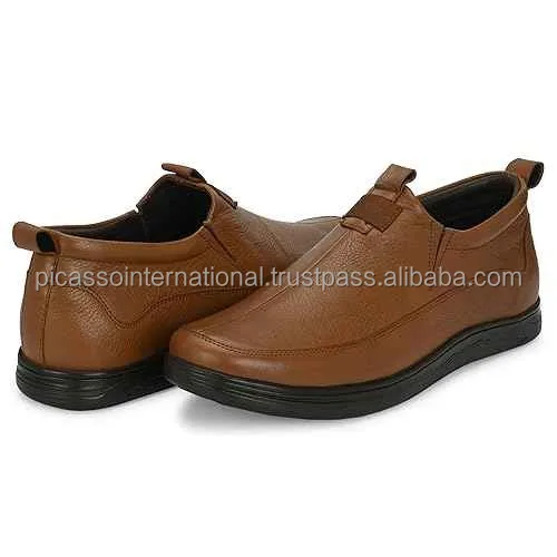 Eye Catching Design Customized Logo High Quality Formal Casual Office Party Wear Men's Genuine Leather Shoes from India