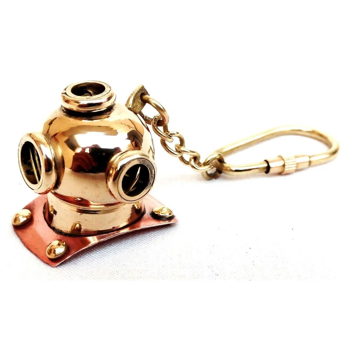 Nautical Brass Divers Helmet Keychain nautical Diving Keyring Gifts Item lot of 
