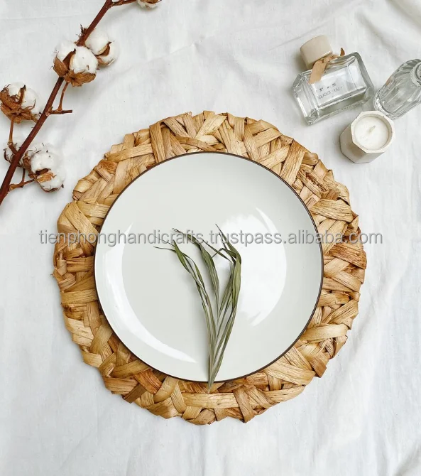 New Item Natural Water Hyacinth Placemat 38cm Natural Water Hyacinth Placemat For Home Hotel