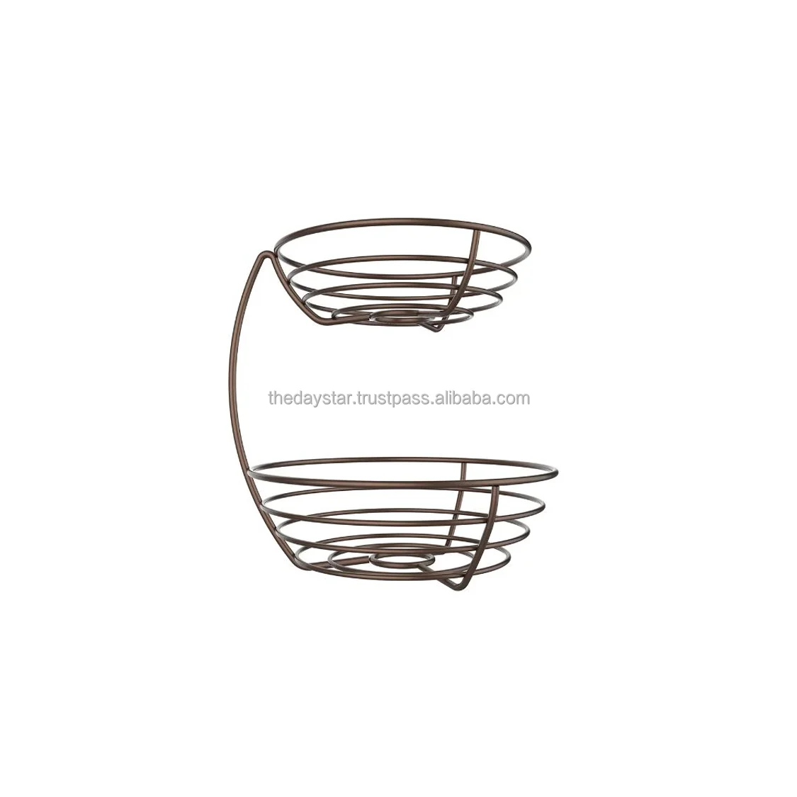 Customizable Modern And Stylish Metal Wire 2tier Round Shape Fruit