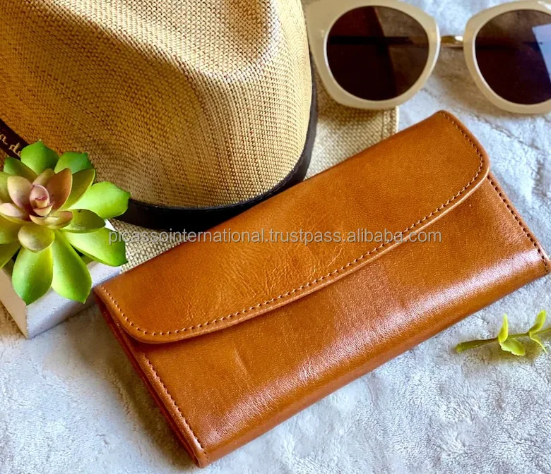 Top Selling Women's Stylish Modern Design Genuine Leather Wallet Vintage Natural Pattern Superior Quality Competitive Price