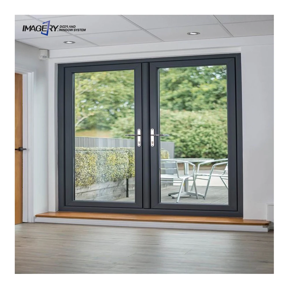 Imagery Customized Cheap Modern Style Exterior Aluminum Double Swing French Casement Doors for Home