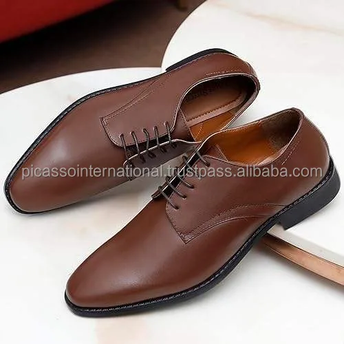 2024 New Arrival Men's Antique Italian Genuine Leather Shoes Full Grain Formal Casual Office Party Wear Oxford Indian Supplier